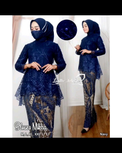 Setelan Kebaya Rinjani Modern Tille Rok Plisket Kebaya Wisuda wanita Set Kebaya Brokat Tille