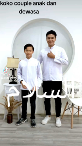 Baju Koko Bordir Putih Lengan Panjang Anak Usia 9-15 Tahun