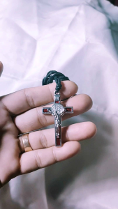 Exorcism Crucifix Pendant of St. Benedict for Against Badluck with Pouch Free for All time Season Pang Regalo