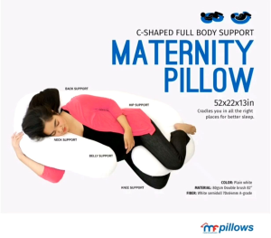 100% ORIGINAL Mandaue Foam C-SHAPED MATERNITY PILLOW 55 x 22 x 13 inches