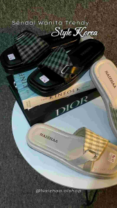 Sandal Selop Wanita NAIZHAA Style Korea Model Elegan Simpel Motif Rajut