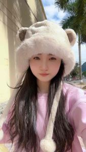 Mũ Len Tai Gấu Dễ Thương Ấm Áp Phong Cách Mùa Thu Đông Hàn Quốc Cho Nữ