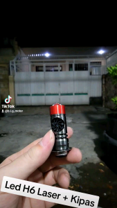 Lampu LED H6 Laser + Kipas - Lampu Bebek Matic Laser H6 Putih Kuning Super Terang