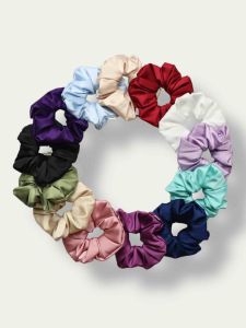 Aesmyth | CLASSIC XL OVERSIZED Handmade Airy Scrunchie - Lightweight Silk Satin Hair Tie for Women/Girls INS Gift Set