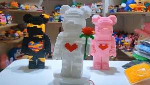 Mô hình Lego lắp ráp gấu Bearbrick cỡ lớn 30-36cm Bear Brick xếp hình lắp ghép 3D cosplay các nhân vật nghệ thuật