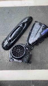 3pcs Carbon forget Scoopy FI Starter halus Tahun 2015 - 2016 / sccopy carbon forget