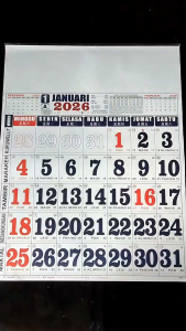 Kalender 2026 Super Jumbo ukuran 50x65cm Isi 12 Lembar