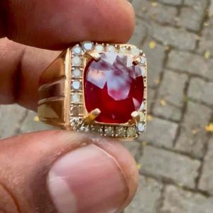 Batu Ruby Pigeon Blood Natural Diamond Ruby ring perak batu berlian eropa rubi tanzania CT 8.31