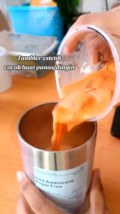 Mug Termos Coffee & Tea Aesthetic Casual Stainless + Sedotan 600 Ml