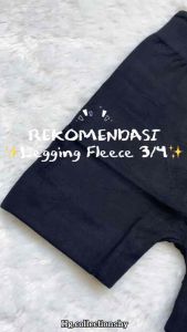 LEGGING HIGHWAIST PENDEK TEBAL / LEGGING PENDEK HITAM BAHAN FLEECE TEBAL-302