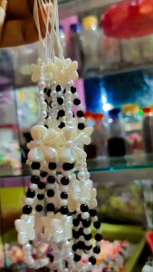 (Zevins✨) Strap HP Gantungan Tas Aksesoris Rantai HP Manik Hitam Putih