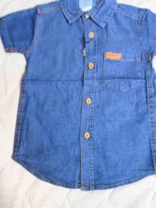 Budak denim kemeja lengan pendek jeans shirt short sleeve premium quality