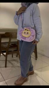 TAS SELEMPANG ANAK LABUBU VIRAL BUNGA