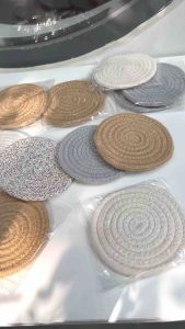 Lót ly miếng lót ly vải sợi đan thấm hút tốt hàng chuẩn đẹp decor thêm mới lạ ( có sẵn ) ( ảnh thật )