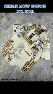 Kemeja Jumbo Pria Lengan Pendek Ukuran XXL XXXL Kemeja Motif Kemeja Lengan Pendek Kemeja Casual