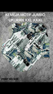Kemeja Motif Pria Lengan Pendek Kemeja Pria Ukuran Jumbo XXL XXXL