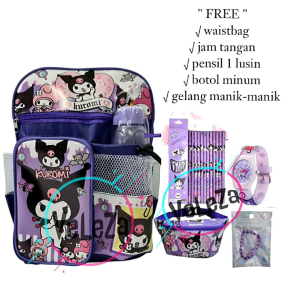 Tas Ransel Sekolah Anak Perempuan KUROMI TK SD BANYAK BONUS Tas Ransel