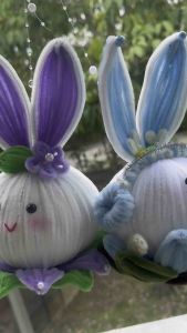 LED Bunny Fuzzy Light – Handmade Chenille Night Lamp & Kids Room Decor