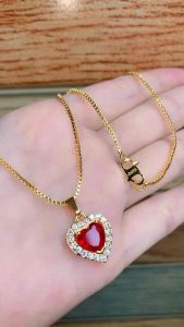 KALUNG EMAS LOVES BATU MERAH 45CM XUPING ANTI LUNTUR