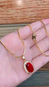 KALUNG EMAS SELA 3 MODEL BATU PERMATA 45CM XUPING ANTI LUNTUR