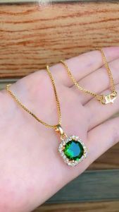 KALUNG EMAS GISA KOTAK BATU HIJAU 45CM XUPING ANTI LUNTUR