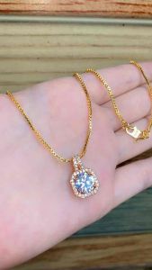 KALUNG EMAS WANITA GEMBOK PERMATA 45cm XUPING ANTI LUNTUR