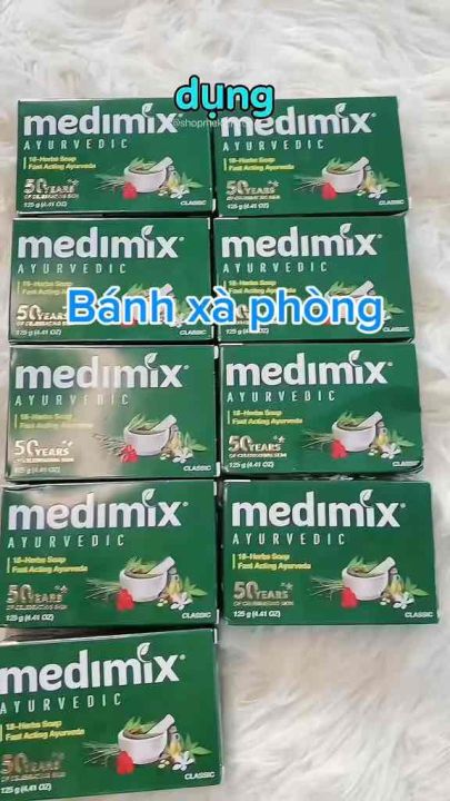 Xà Phòng Medimix 18 Loại Thảo dược Ayurveda Mụn Lưng Kháng Khuẩn Đều Màu Da Cải Thiện Thâm Da Ấn Độ 125g