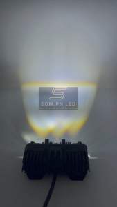 สปอตไลท์ LED 3D 2 ขาว-เหลือง สี 12V ติดรถยนต์ รถมอเตอร์ไซค์ จำนวน 1 คู่
