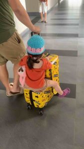 Kid Fashion Travel Ride On Luggage Cartoon 4D Modern Cute Seat Suitcase Trolley Student Bagasi