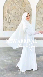 ELMIRA SET SYARI ORY VIOLA HIJAB/GAMIS SET HIJAB SYARI CERUTTY BABYDOLL FULL FURING BY VIOLA
