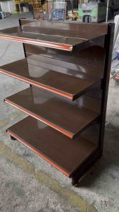 2nd Hand Wall Gondola Rack – 120(H) x 90(L) x 50(D) cm – Brown – 3 Shelves + Bottom – READY STOCK / Rak Dinding Gondola Terpakai