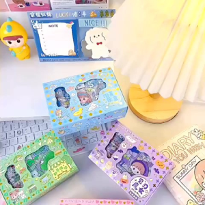 Ready Stock SG - Cute PET Sticker Tape Set Cartoon Waterproof Material Sticker Creative Sticker Gift Box