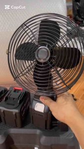 Quạt tích điện đế pin Tonnifu 21v phổ thông 8 inch chất liệu thép sơn tĩnh điện bảo hành 12 tháng.