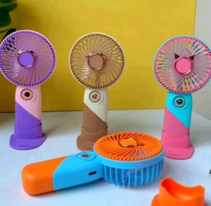 S503 Macaron color matching mini handheld USB small fan rechargeable student portable three-speed high wind power electric fan handheld desktop fan mobile phone holder Christmas gift New Year gift regalo