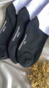 Kaos Kaki Sekolah Premium Dasar Hitam Putih Bahan Nylon Tebal