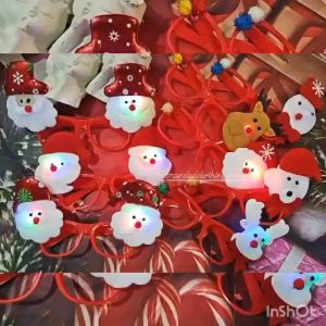 KACAMATA NATAL LED IMPORT / KACAMATA SANTA CLAUS ANAK DEWASA / KACAMATA SNOWMAN ALL SIZE / KACAMATA RUSA / CHRISTMAS GLASSES / GLC689012