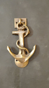 Ketukan Pintu Kuningan Antik Motif Jangkar Kapal 1 Pcs