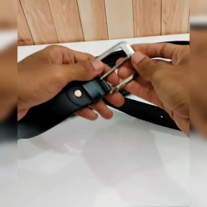 Gesper ikat pinggang Pria kulit Resleting