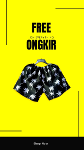 Celana pendek boxer motif pohon kelapa/suasana pantai/pohon kaktus
