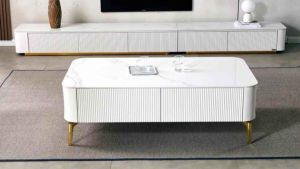 Bàn trà đơn Sofa phòng khách SOIMA mặt kính hoặc đá chân kim loại sơn tĩnh điện sang trọng hiện đại