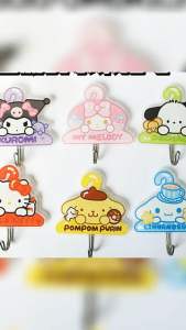 1 pcs Cute Sanrio Cartoon Acrylic Hooks Key Holders Clothes Organizer Hangers Shelves Home Decoration可爱亚克力挂钩免打孔亚克力挂钩