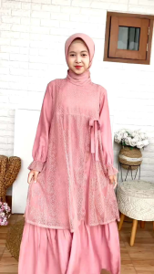 GAMIS IZARA CUTETRIK MULAI 8TAHUN REMAJA TEENAGER BROKAT WARNA PINK