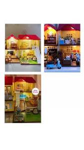 บ้านตุ๊กตา ราคาดี ครอบครัว บ้านหลัง เฟอร์นิเจอร์ สนุก เล่น บ้านตุ๊กตา