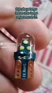 Sepasang Lampu Motor T10 6 LED Senja Banyak Warna Running Kedip DC 12 VOLT