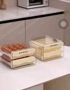 Khay đựng trứng 2 tầng có thể kéo ra kéo vào đựng được 32 quả