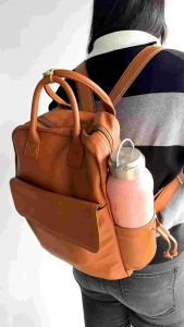 Costal Tyler Genuine Leather Backpack with Zippered Closure