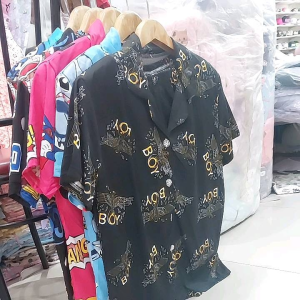 ชุดนอนขาสั้นแขนสั้นคอตอน