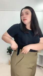 กางเกงทรงบอยNซ้อนซิปข้างสาวอวบ 34-46