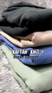 AQILALOVA Inara Gamis Knit Wanita Polos Lengan 3/4 Busui Friendly