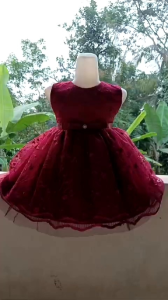 brokat bordir001 gaun ulang tahun baju anak perempuan